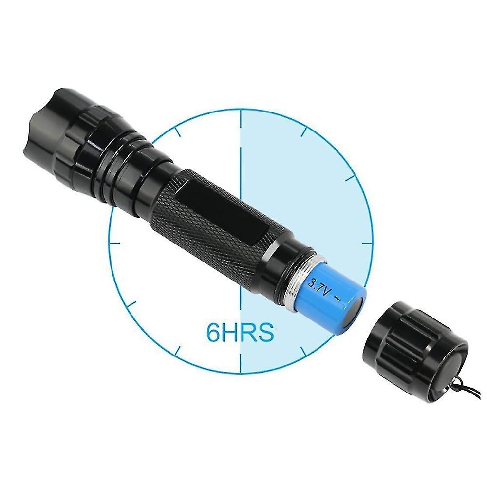 Tactical Led Flashlight， 1 Flashlight Mode， With Push Button Switch And 45  Mounting Rail， Side Offset Ring