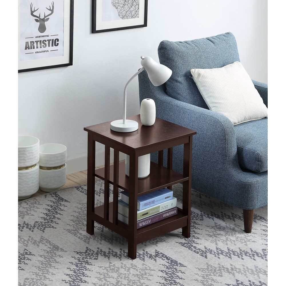 Convenience Concepts Mission End Table with Shelves