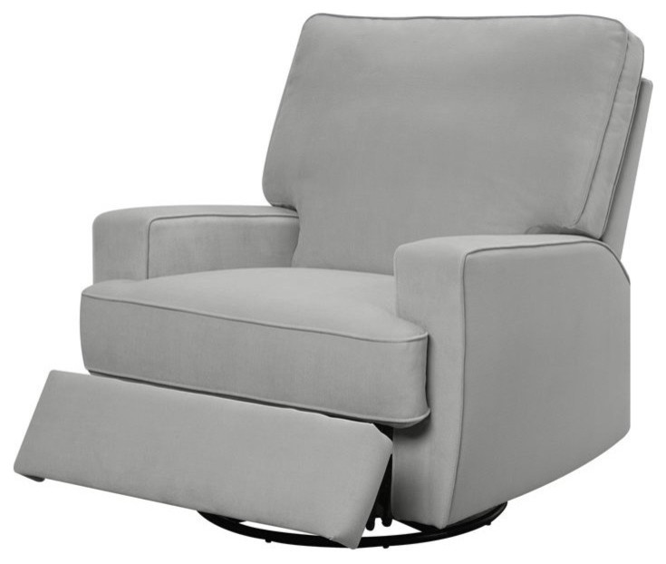 Baby Relax Rylan Swivel Gliding Recliner in Gray   Contemporary   Recliner Chairs   by Homesquare  Houzz