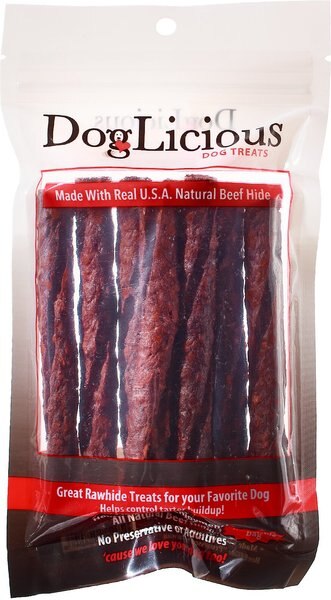 Canine's Choice DogLicious Munchy Basted Rawhide Chew Stick Dog Treats， 8 count