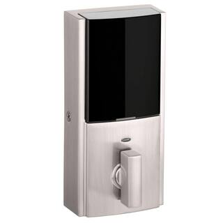 Kwikset Obsidian Satin Nickel Keyless Keypad Electronic Touchscreen Deadbolt Featuring Z-Wave Technology 954OBNZW50015SM