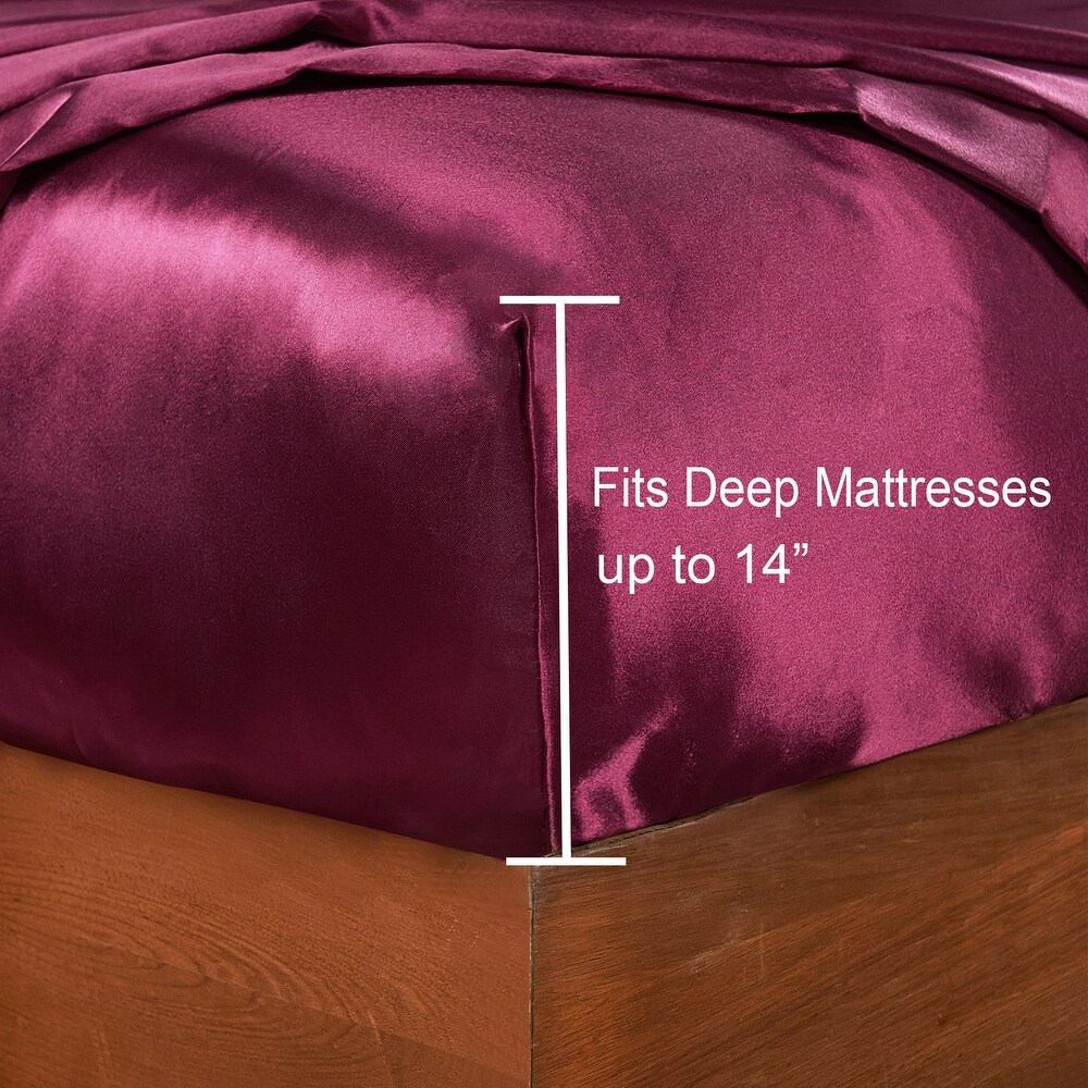 Remembrance Satin 4 piece Bed Sheet Set