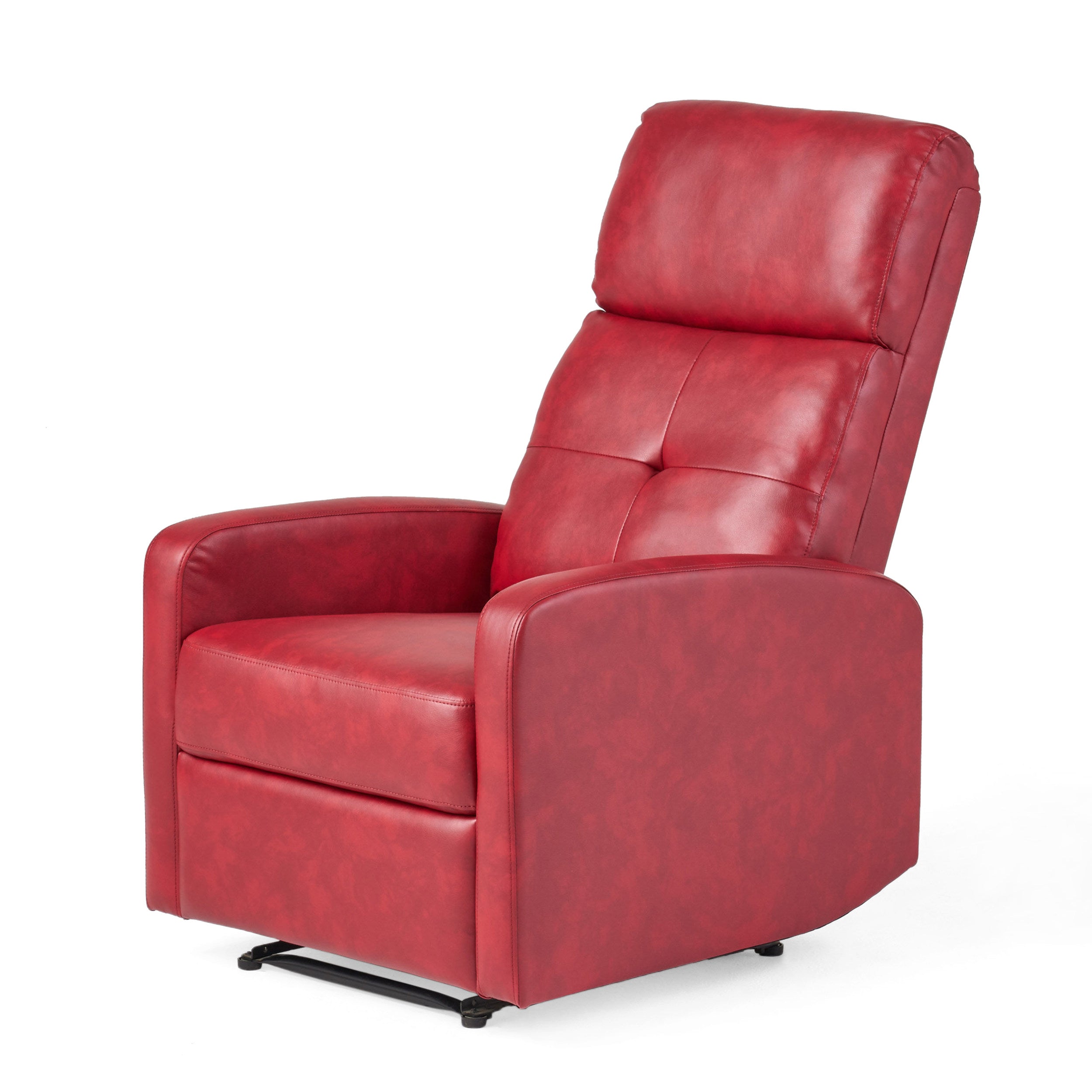 Teyana Contemporary Pillow Top Leather Recliner