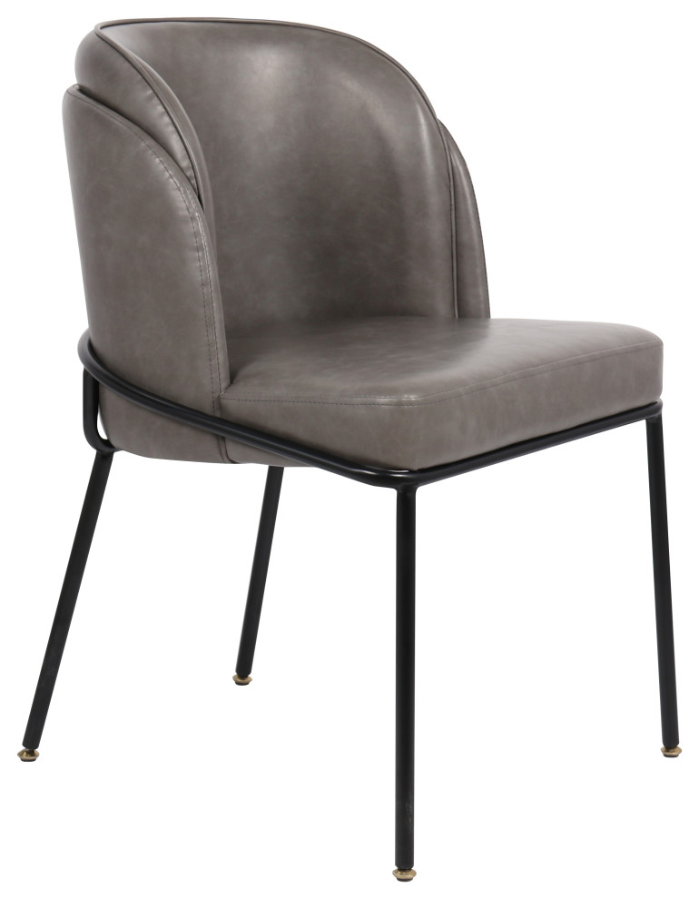 Jagger Faux Leather Upholstered Dining Chair  Set of 2   Midcentury   Dining Chairs   by Meridian Furniture  Houzz