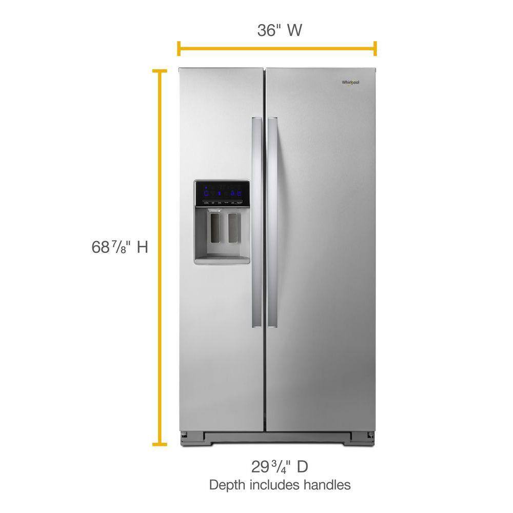 Whirlpool 20.6 cu. ft. Side By Side Refrigerator in Fingerprint Resistant Stainless Steel Counter Depth WRS571CIHZ