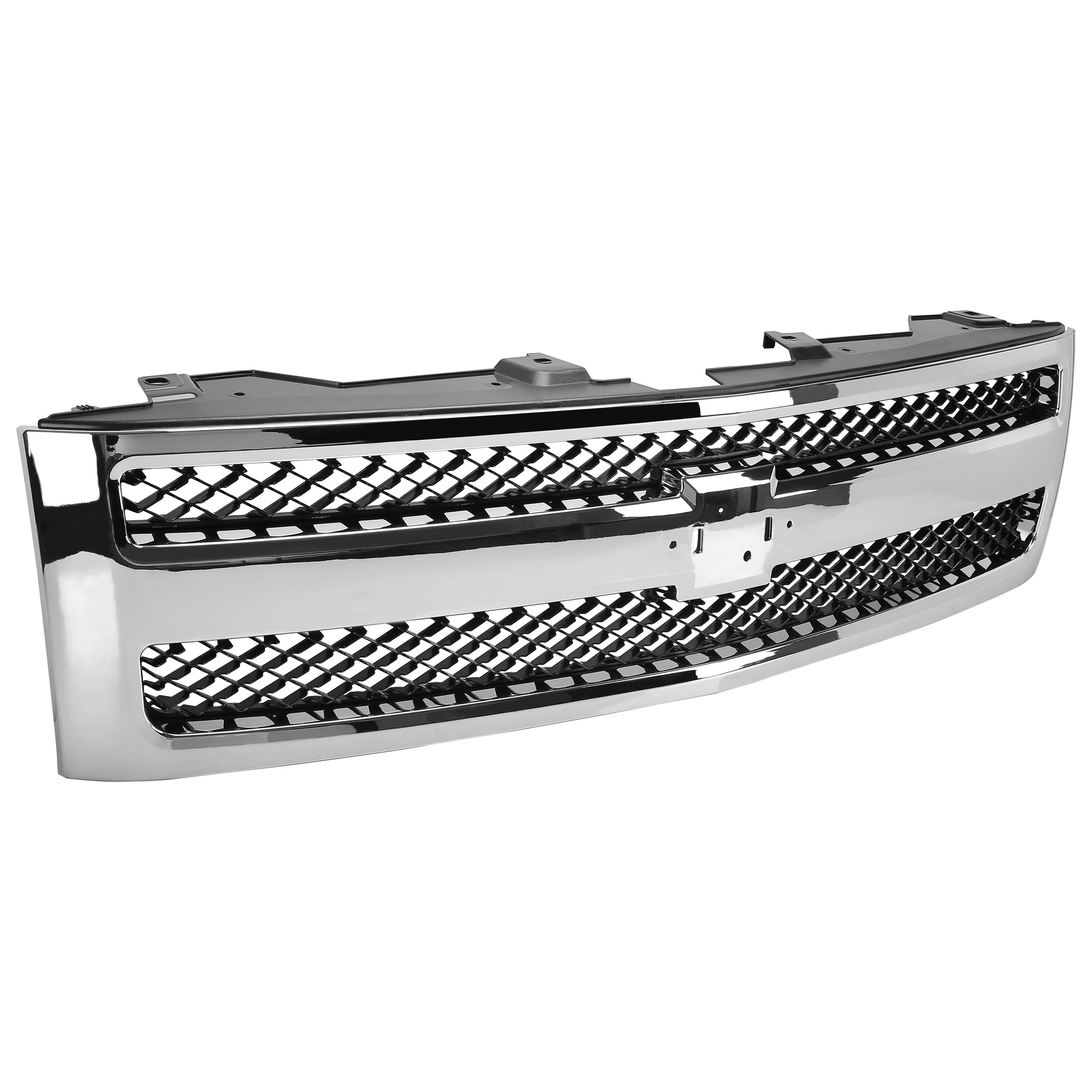 Kojem Front Bumper Mesh Grille Grill for 2007 2008 2009 2010 2011 2012 2013 Chevrolet Silverado 1500  Pickup Truck GM1200572 25810707 Chrome