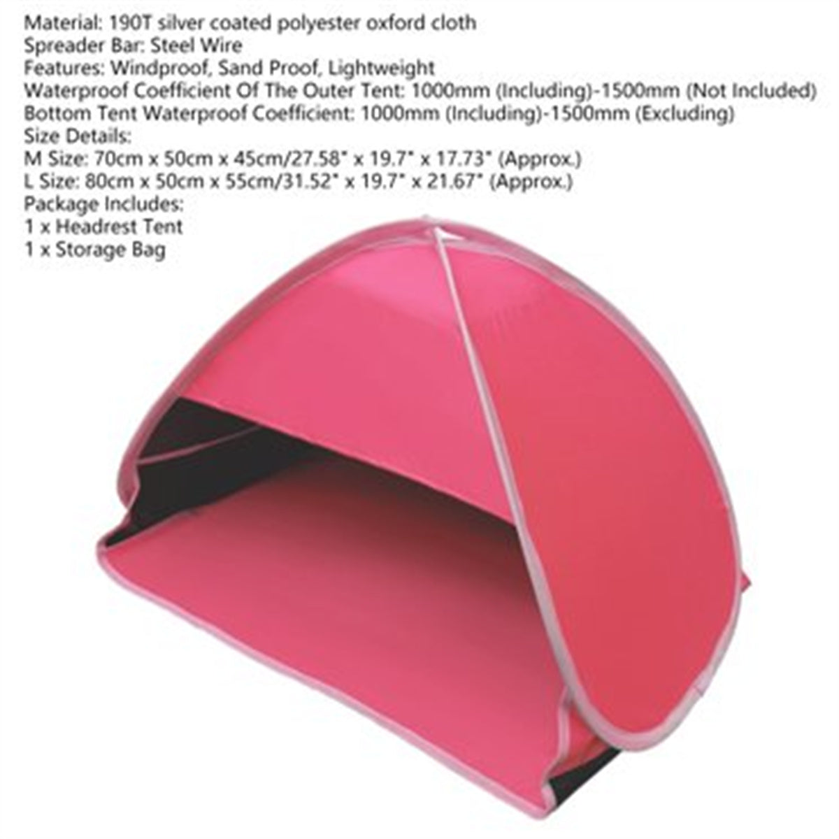 Mini Portable Outdoor Beach Tent Instant Lazy Tent Beach Sunshade Tent Sun Shelter Pop Up Dome Tent Canopy Anti UV ， Easy Set Up， Fully Automatic