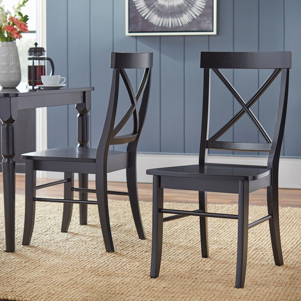 Simple Living Albury 7 piece Black and Grey Cross Back Dining Set