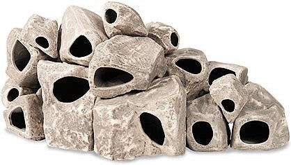 Underwater Galleries Assorted Cichlid Aquarium Stone Caves， 15 count box