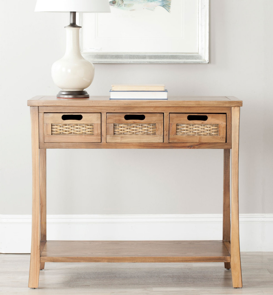 Mattie 3 Drawer Console Oak   Tropical   Console Tables   by V.S.D Furniture  Houzz