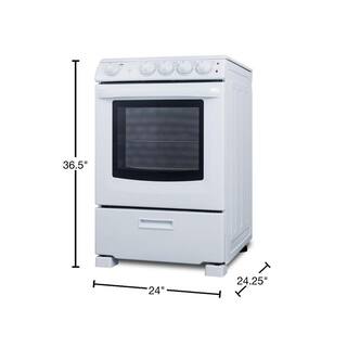 Summit Appliance 24 in. 2.9 cu. ft. Slide-In Electric Range in White REX2421WRT1