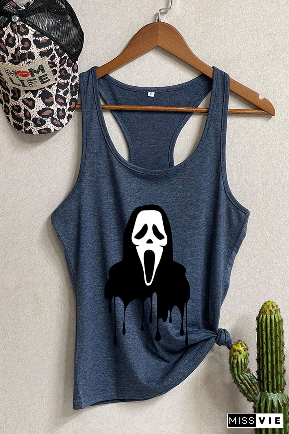 Ghost Face halloween O-neck Sleeveless Tank Top Wholesale