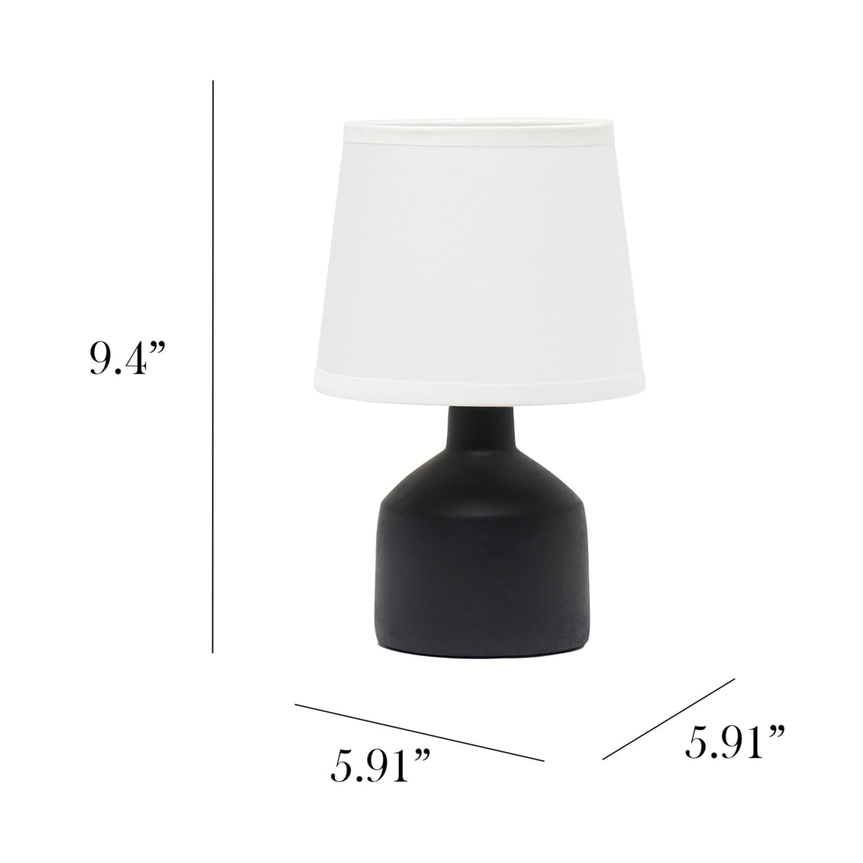 Home Decorative Mini Bocksbeutal Ceramic Table Lamp -  Black