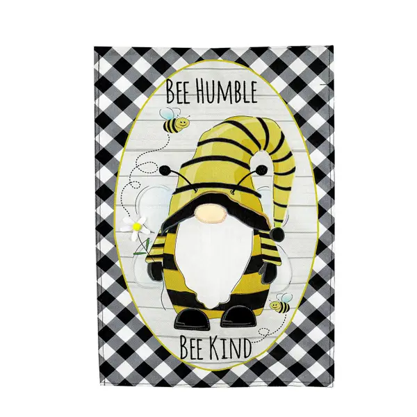 Evergreen Enterprises Bee Humble Bee Kind Gnome Garden Flag