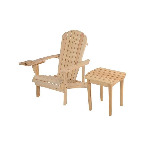 Earth Collection Adirondack Chair with phone and cup holder (1 Chair and 1 End table set)