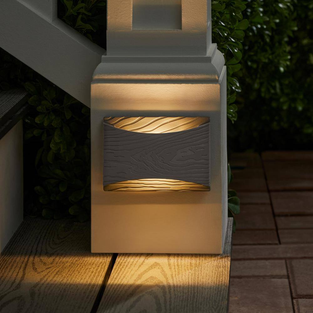 Hampton Bay Low Voltage Landscape Nantucket Gray Deck and Step Light with 1.2-Watt 50 Lumen Integrated LED LDS-G1WG3000K