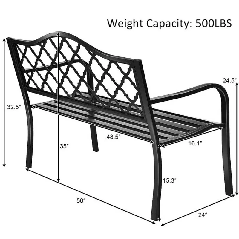 Hivago 50 Inch Patio Garden Bench Loveseats