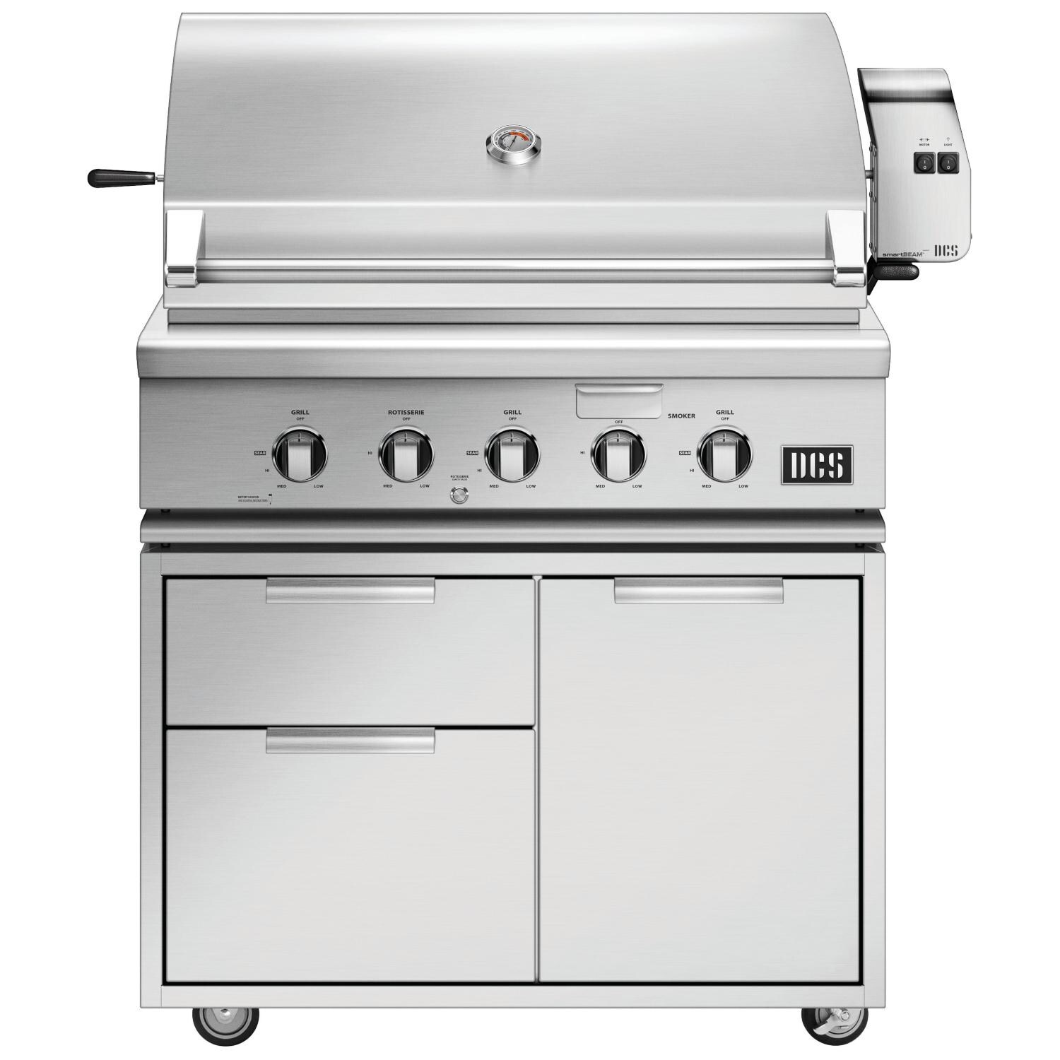 DCS Series 7 36-Inch Natural Gas Grill With Rotisserie On DCS CAD Cart