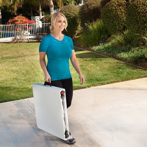 Lifetime 4' Fold-In-Half Adjustable Table, White Granite