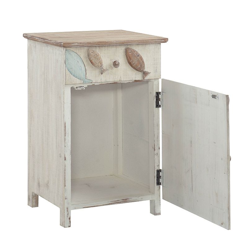 Linon Caspian Fish Storage Side End Table