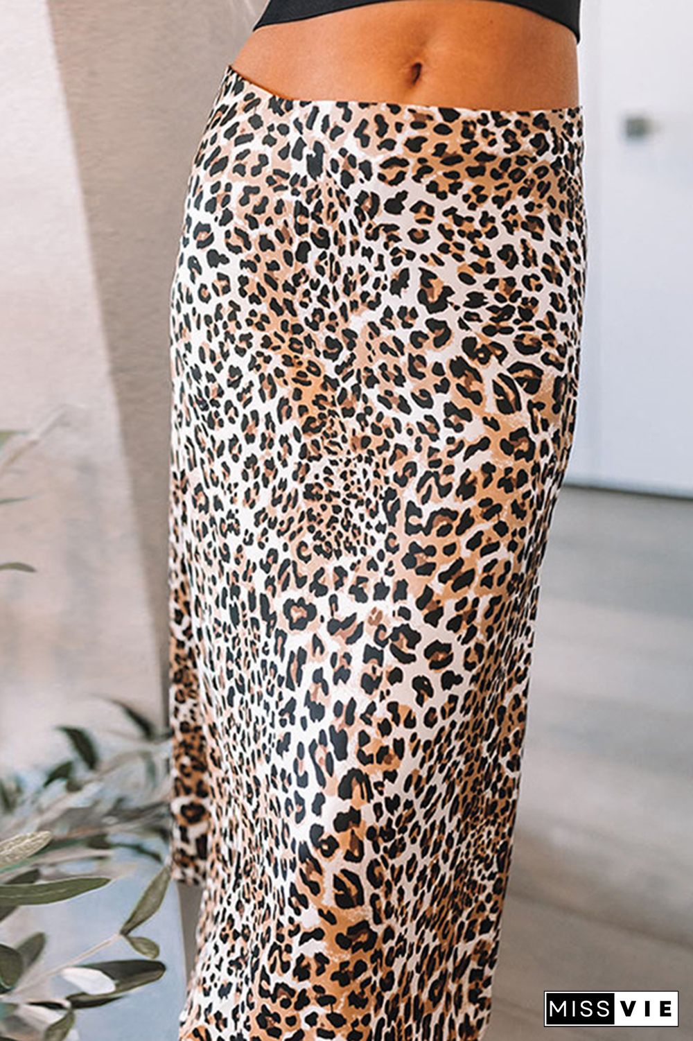 Leopard Print High Waist Skirt Wholesale