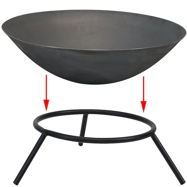 Sunnydaze Decor RCM-LG602 22-in W Silver Cast Iron Wood-Burning Fire Pit