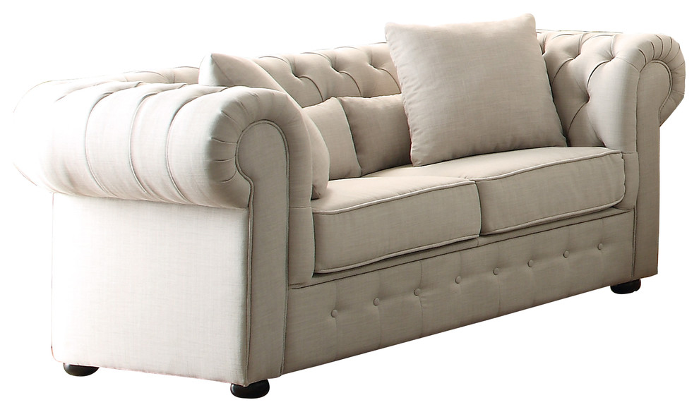 Abington Chesterfield Loveseat   Traditional   Loveseats   by Lexicon Home  Houzz