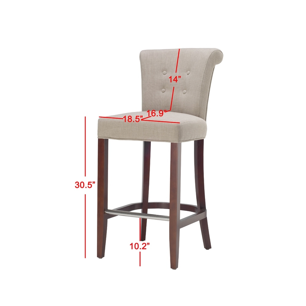 SAFAVIEH 29.7 inch Parker Curved Back Mahogany Bar Stool   19.6\