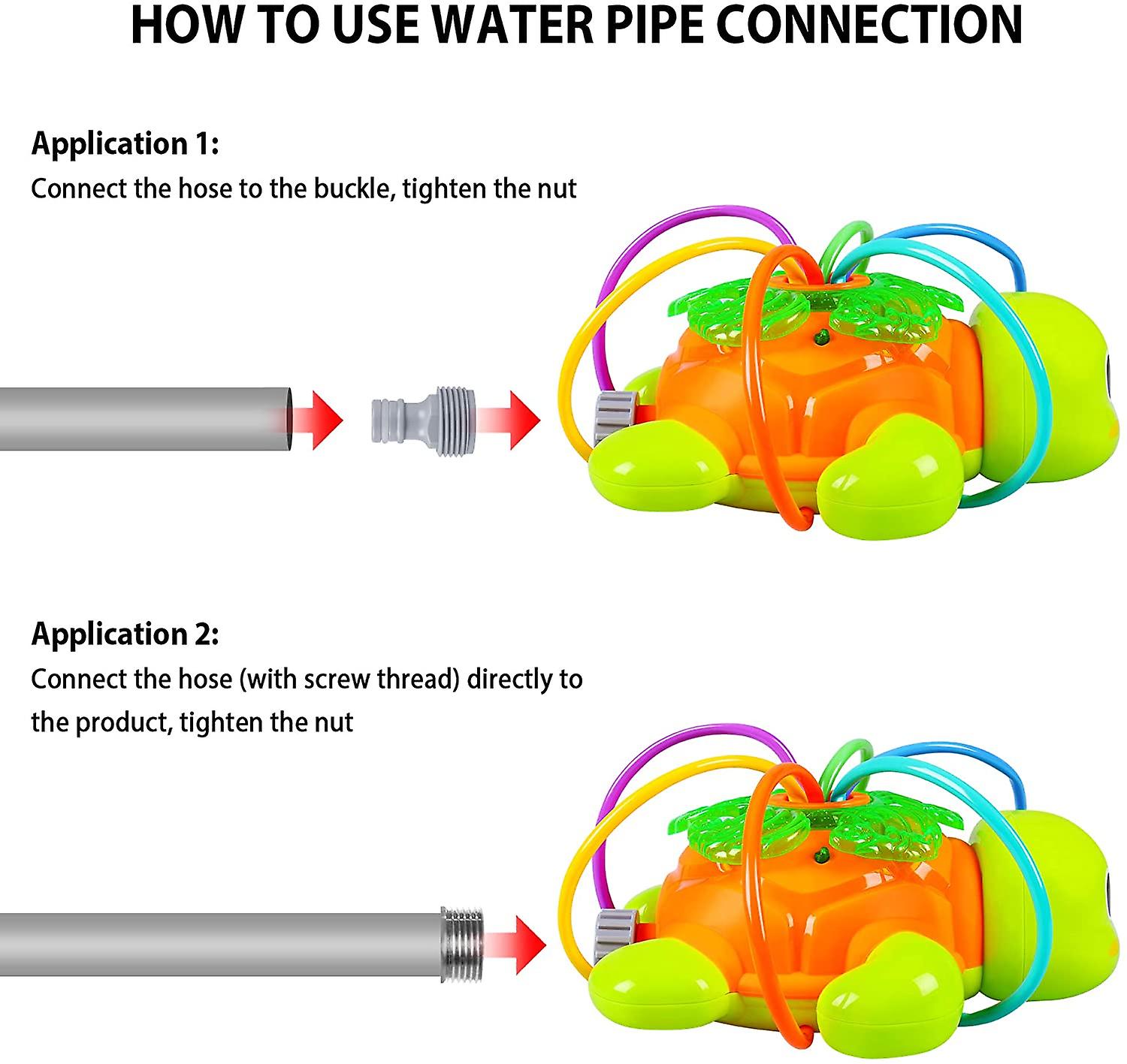 Miman Outdoor Sprinkler For Kids - Backyard Rotating Turtle Sprinkler With Swing Tube - Splashing Toy For Summer - Outside Garden Lawn Water Toys Gift