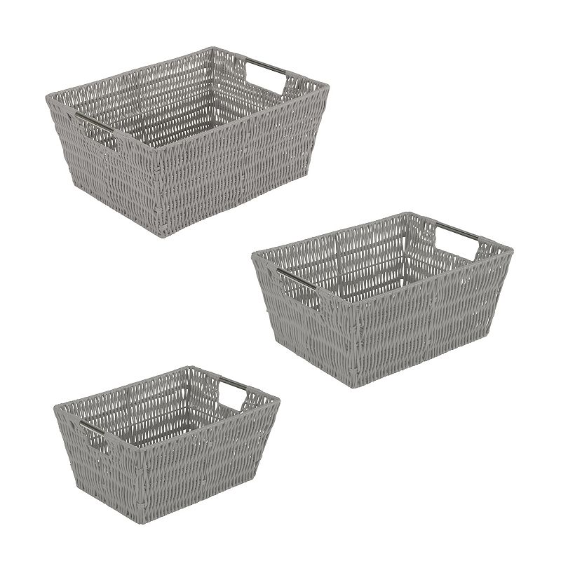 Simplify 3 Pack Set Rattan Tote Baskets