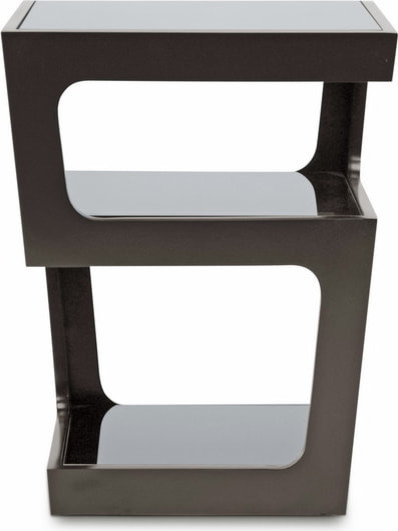 Baxton Studio Clara Black Modern End Table With 3  Tiered Glass Shelves   Transitional   Side Tables And End Tables   by VirVentures  Houzz