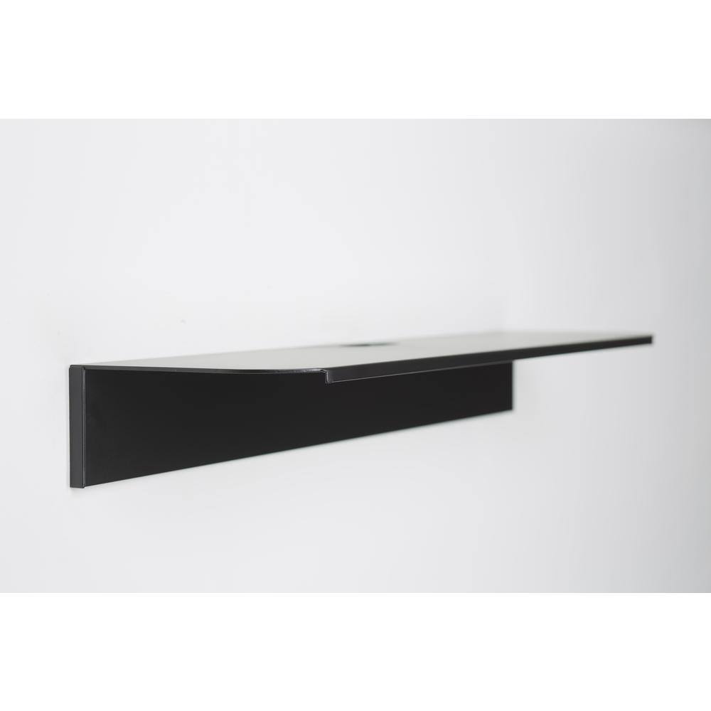 SIMPLE MOUNT 6.125 in. D x 42 in. Black Reversible No Stud Sound Bar Shelf LSBS-42K