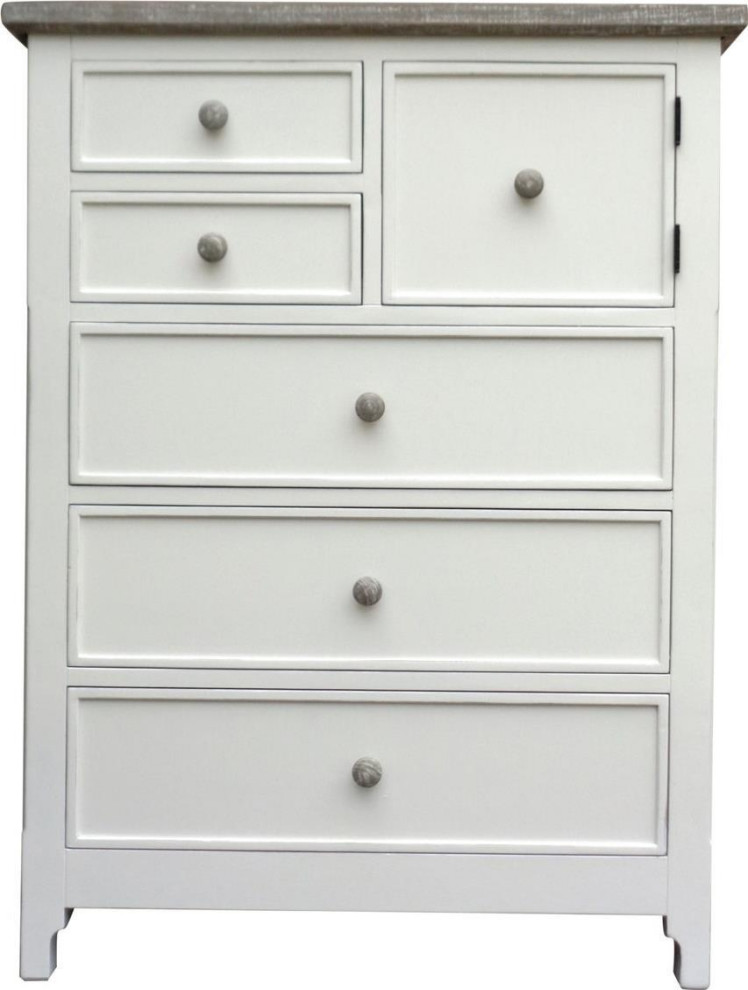 Chest of Drawers TRADE WINDS CHESAPEAKE High Riverwash White Gray   Farmhouse   Accent Chests And Cabinets   by EuroLuxHome  Houzz