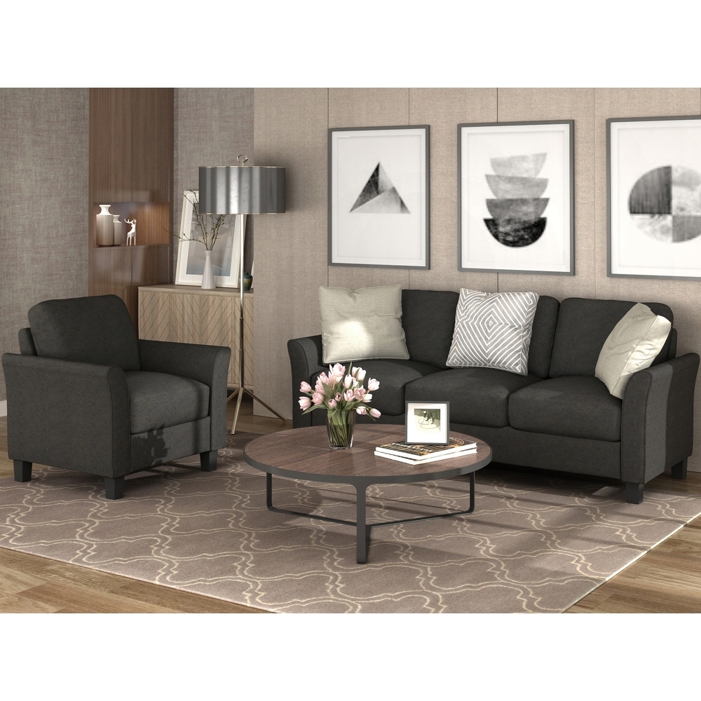 Fabric Living Room Sofa Set with Chair and 3 Seat Sofa