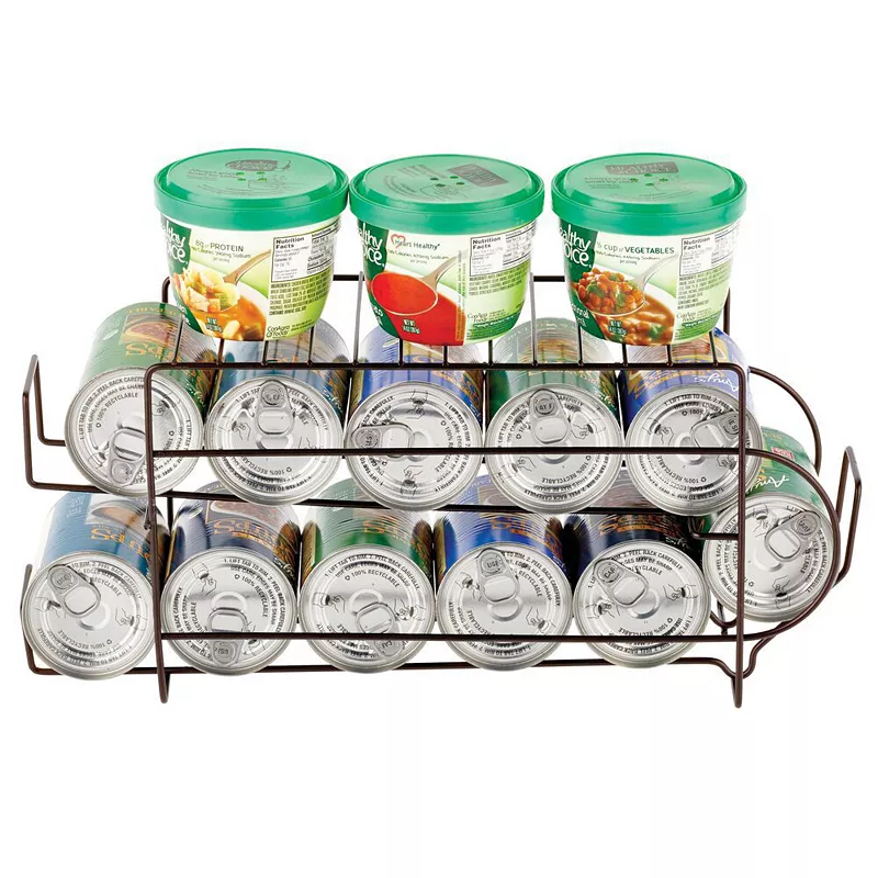 mDesign Metal 2-Tier Pop/Soda and Food Can Storage Dispenser