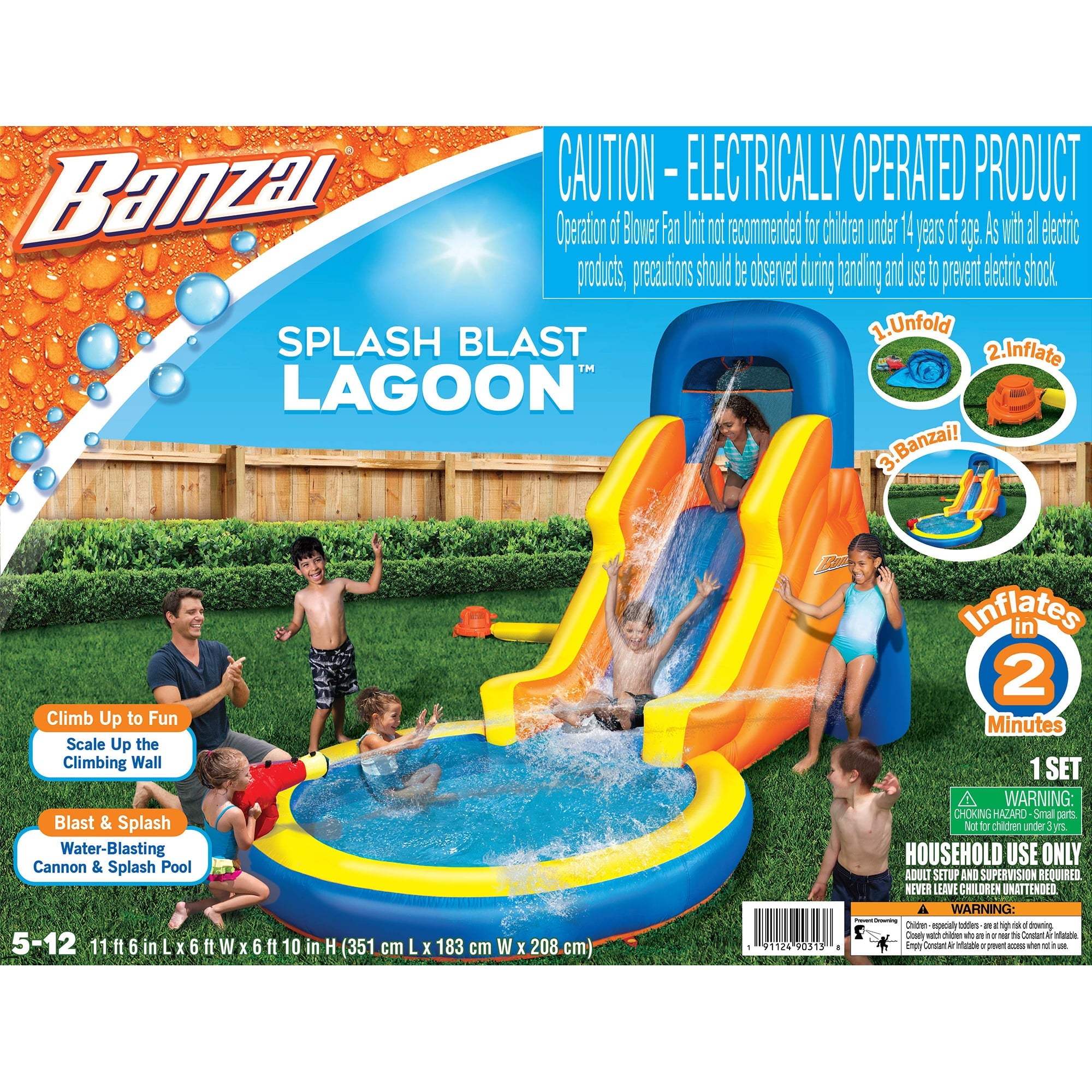 Banzai Inflatable Splash Blast Lagoon Water Park