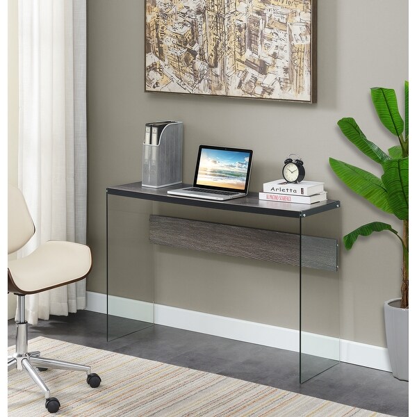 Porch and Den Urqhuart Mixed Material Glass Console Table