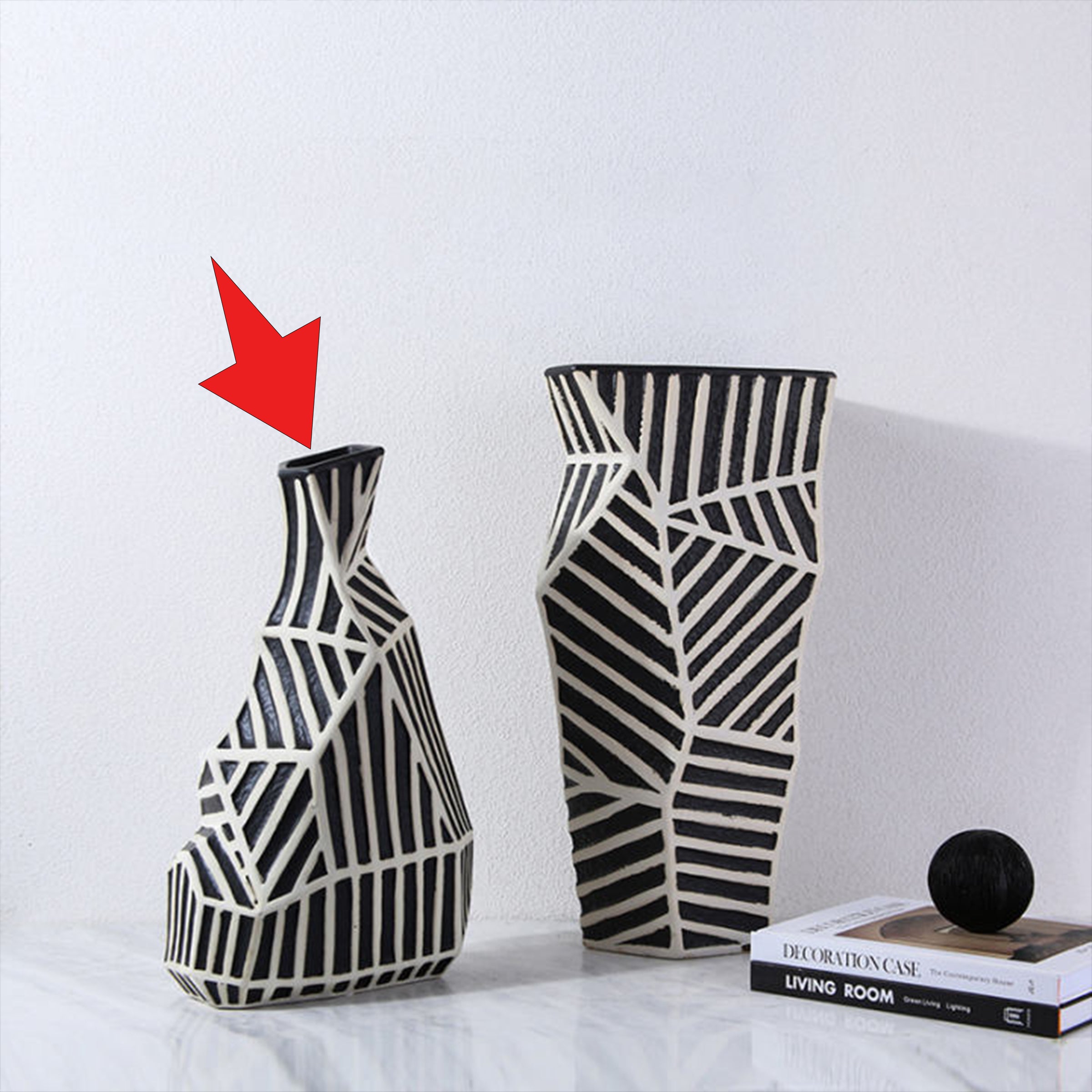 Zebra Hand Grinding Vase -B Fa-D21045B