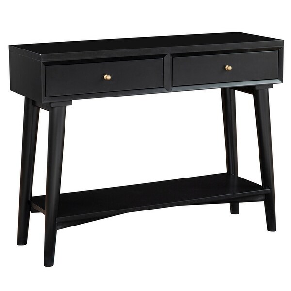 Alpine Furniture Flynn Mid Century Modern Console Table with 2 Drawers