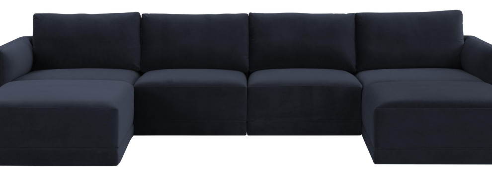 Willow Navy Modular U Sectional   Transitional   Sectional Sofas   by First of a Kind USA Inc  Houzz