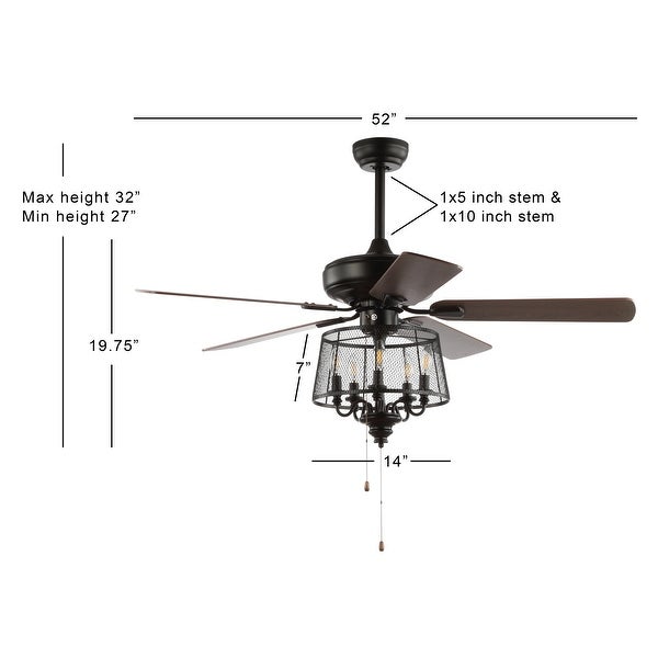 SAFAVIEH Lighting Jonie 52-inch Ceiling Fan and Light - 52