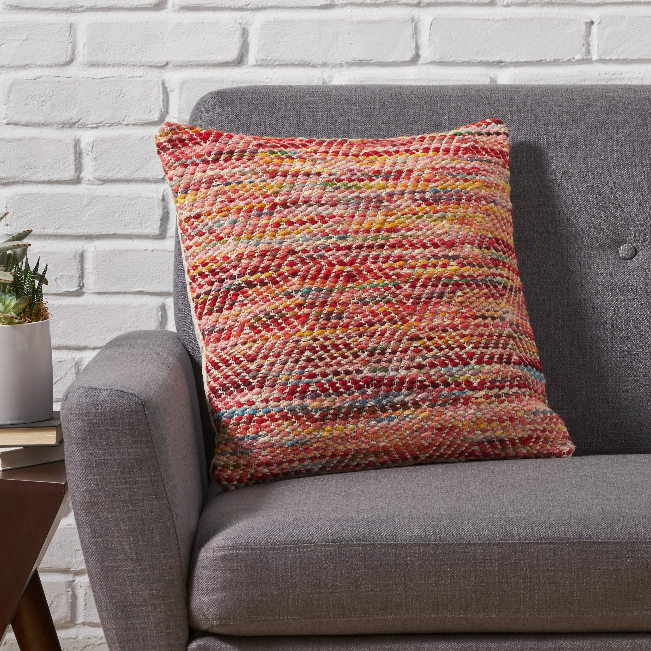 Indee Boho Cotton and Wool Pillow Cover