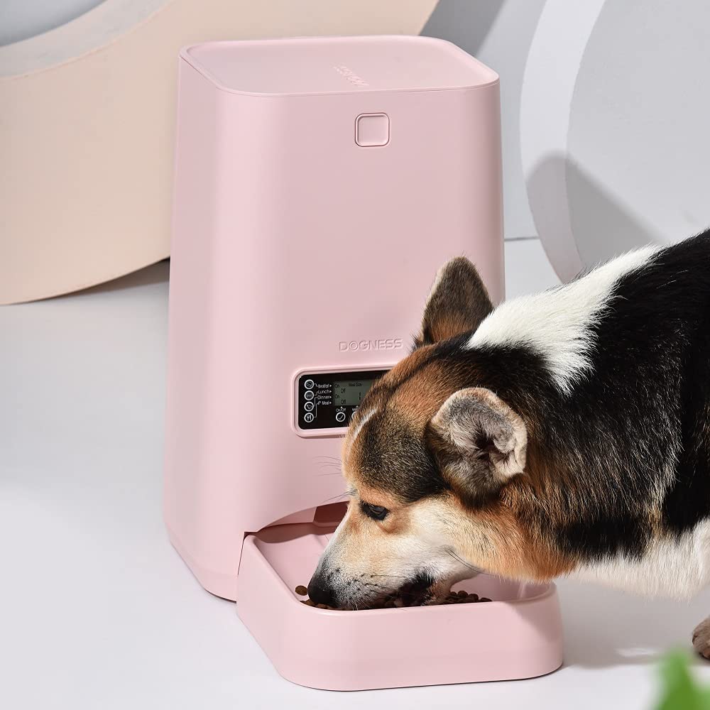 Dogness Programmable Automatic Pet Feeder， 6 Liter Capacity-Pink