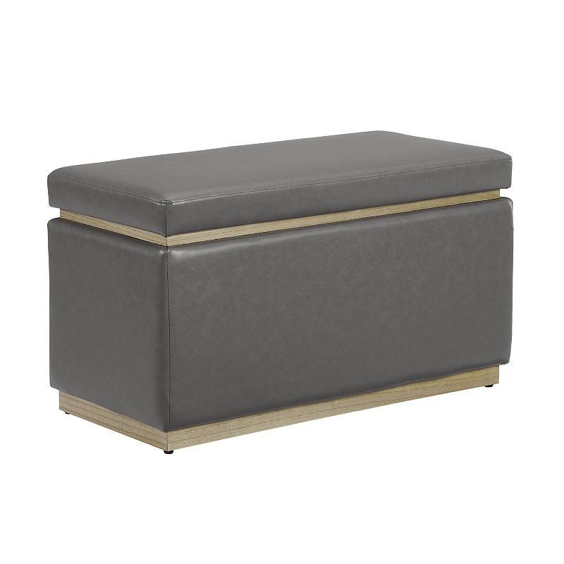 Linon Blanche Rectangle Storage Ottoman