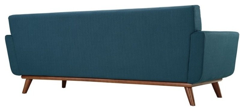 Modway Engage Modern Fabric 2 Piece Sofa Set with Loveseat in Azure Blue   Midcentury   Sofas   by Homesquare  Houzz