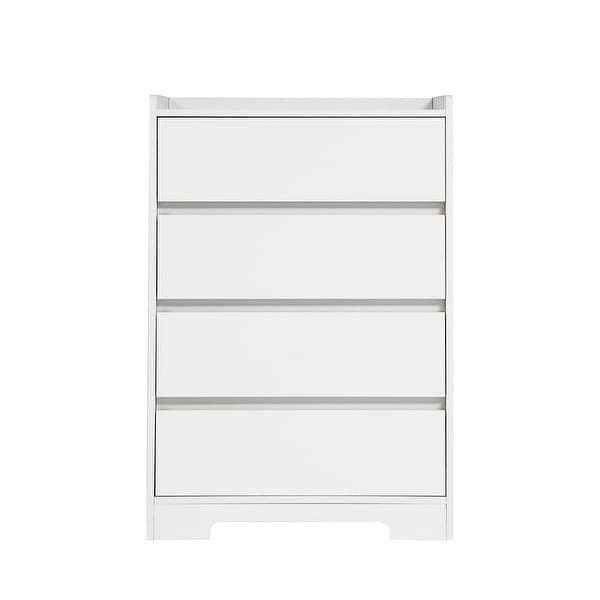 Modern 4 Drawer Dresser， White Storage Chest of Drawers for Bedroom， 38.38inch Tall Storage Dresser Cabinet Organizer - - 37668921