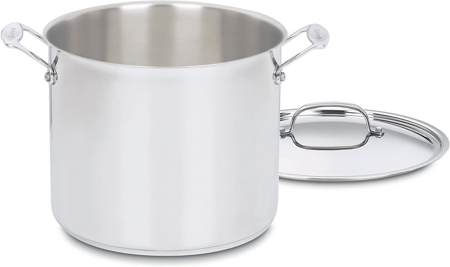 Cuisinart Chef's Classic 12-Quart Cover stockpot， Included-14.3(L Handles) x 10.2 Includes lid Pot Only Height and Width: 8.6 (H) x 10.5 (W)， Silver