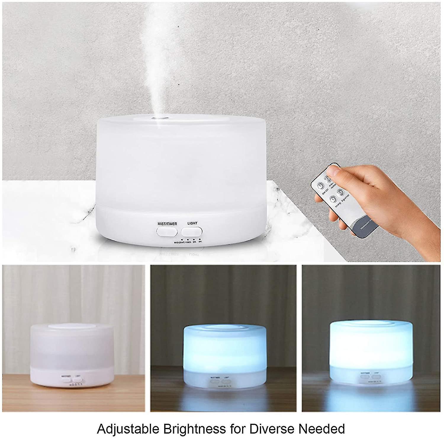 Humidifier Silent Ultrasonic Humidifier Automatically Shuts Down， With 7 Led Colors And 2 Fog Modes， Baby Nursery(500ml)