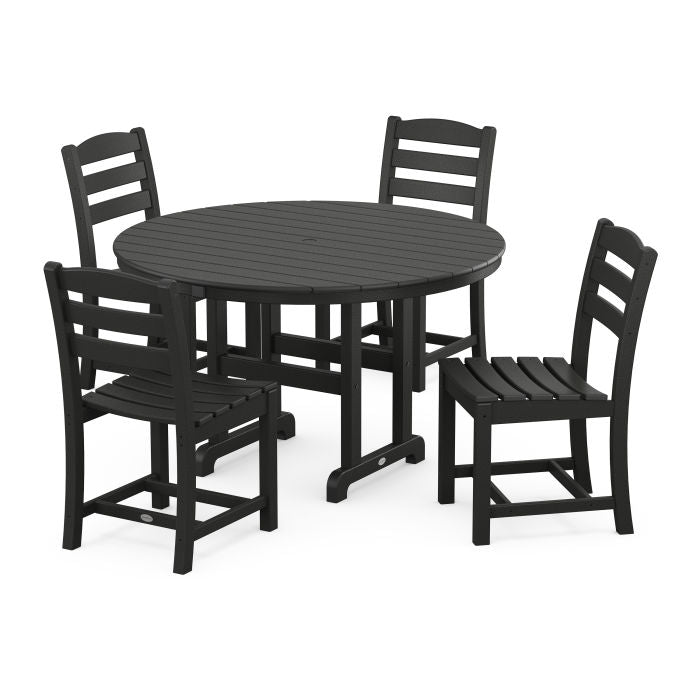 Polywood La Casa Café Side Chair 5-Piece Round Farmhouse Dining Set PWS1361-1