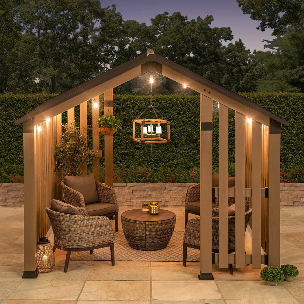 SummerCove 11  x27x11  x27Sienna Cedar Wood Framed Hot Tub Gazebo   Modern   Gazebos   by Golden Bull Marketing  LLC  Houzz